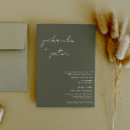 Search for olive green wedding invitations Typography