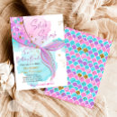 Search for girls pool party invitations Under the sea