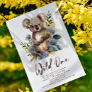 Search for koala birthday invitations Wild one