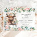 Search for highland cow baby girl shower invitations Whimsical