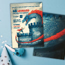 Search for knights and dragons party invitations Children