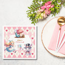 Search for alice in wonderland napkins Pink and gold