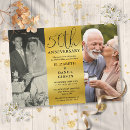 Search for 50th wedding anniversary invitations Gold foil