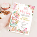 Search for tea birthday invitations Pink and gold