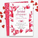 Search for heart bridal shower invitations Watercolor