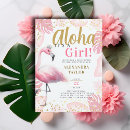 Search for luau baby girl shower invitations Pink and gold
