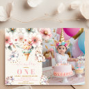 Search for unicorn 1st birthday invitations Pink