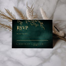 Search for emerald green and gold wedding rsvp cards Minimalist