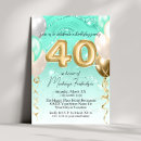 Search for glamorous 40th birthday invitations Marble