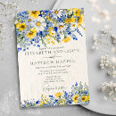 Search for yellow and blue wedding invitations Wildflowers