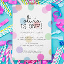 Search for polka dot birthday invitations Pastel