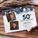 Search for silver black white 50th birthday invitations Grey