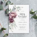 Search for floral 60th birthday invitations Watercolor botanical
