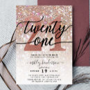 Search for girls 21st birthday invitations Champagne