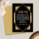 Search for art deco wedding thank you cards Black and gold