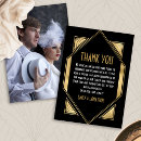 Search for art deco thank you cards Black and gold