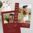 Search for maroon and white graduation invitations Modern