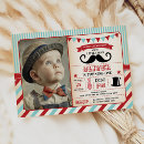 Search for little man 1st birthday invitations Vintage