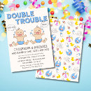 Search for double trouble invitations Twin boys