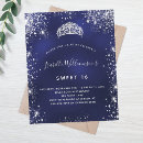 Search for royal blue sweet 16 invitations Silver