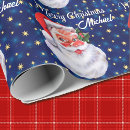 Search for blue santa claus wrapping paper Boy