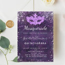 Search for purple masquerade invitations Silver