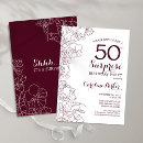 Search for wine 50th birthday invitations Burgundy