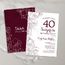 Search for wine 40th birthday invitations Burgundy