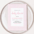 Search for pink gingham baby shower invitations Modern