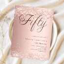 Search for rose gold 50th birthday invitations Unique