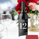 Search for table number wine labels Black and white