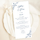 Search for navy blue wedding menus Minimalist