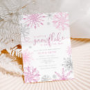Search for snowflake baby shower invitations Pink