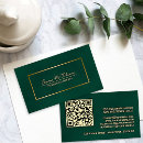 Search for emerald green business cards Qr code