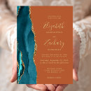 Search for teal and orange wedding invitations Chic