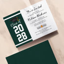 Search for green and white graduation invitations Typography