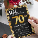 Search for black gold 70th birthday invitations Party