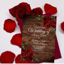 Search for burgundy rose wedding invitations Rustic