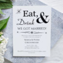 Search for we got married party invitations Black and white