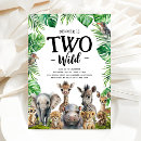 Search for monkey 2nd birthday invitations Two wild