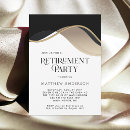 Search for black and gold retirement invitations Professional