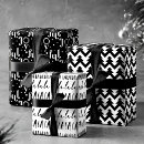 Search for fa la la la la wrapping paper Black and white