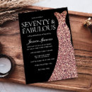 Search for rose gold 70th birthday invitations Party