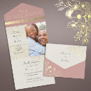 Search for dusty pink wedding invitations Gold