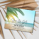 Search for beach wedding save the date postcards Destination