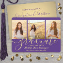 Search for purple and gold graduation invitations High school or college