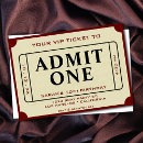 Search for retro movie ticket invitations Admit one