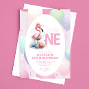 Search for flamingo 1st birthday invitations Cute
