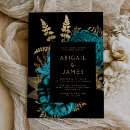 Search for teal blue black wedding invitations Vintage