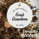 Search for great grandchild ornaments For her